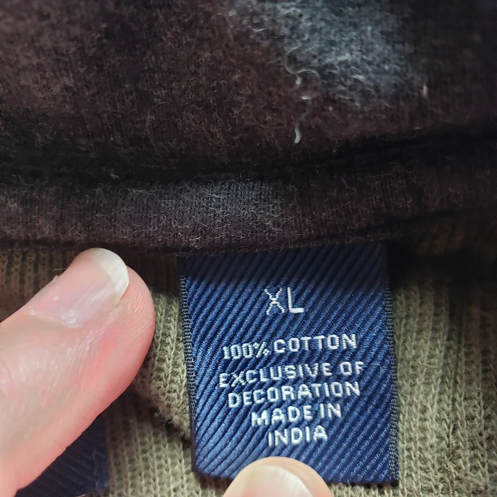 Izod Quarter Zip Long Sleeve Pullover, Grey & Olive Green, Men's XL - Picture 5 of 9